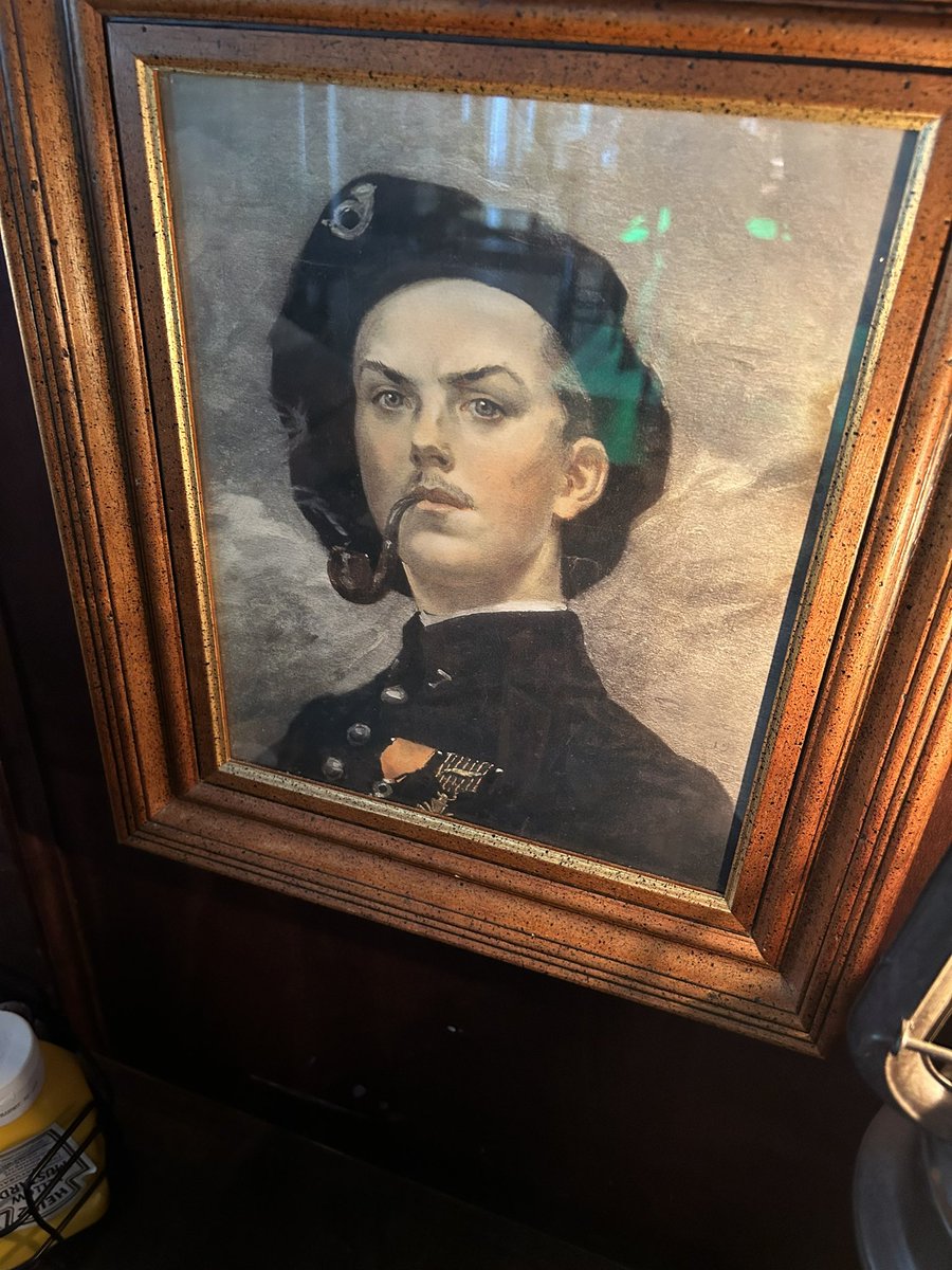 @MichaelKeaton sitting in an Irish pub in Dallas and noticed this painting . Could be an ancestor ??