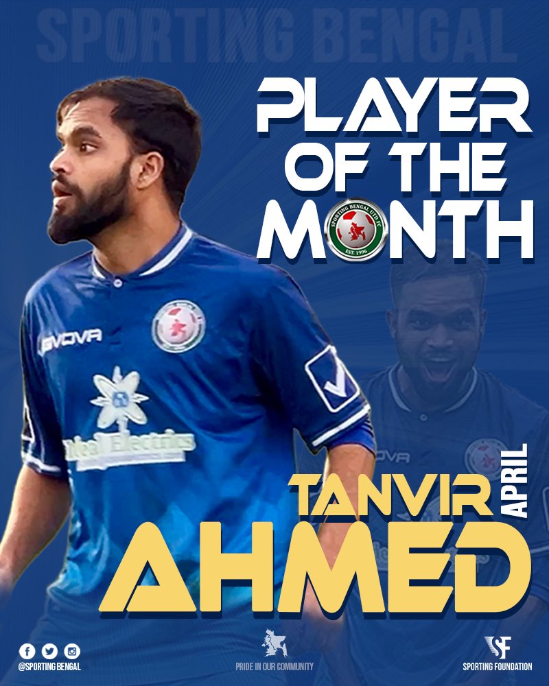 APRIL PLAYER OF THE MONTH🌟 Congratulations to our Bengal Tiger, Tanvir Ahmed! The right fullback has had an incredible month, scoring FIVE goals in the process and got us over the line in crucial games to secure a place in the Playoffs! Congratulations, @Tahmed_786 🐅