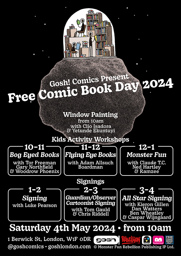 THIS SATURDAY - Kids Activity Table, Signings with dozens of creators, exclusive free comics, launching new prints from @thatlukeperson + @jamiesmart and Window Painting!