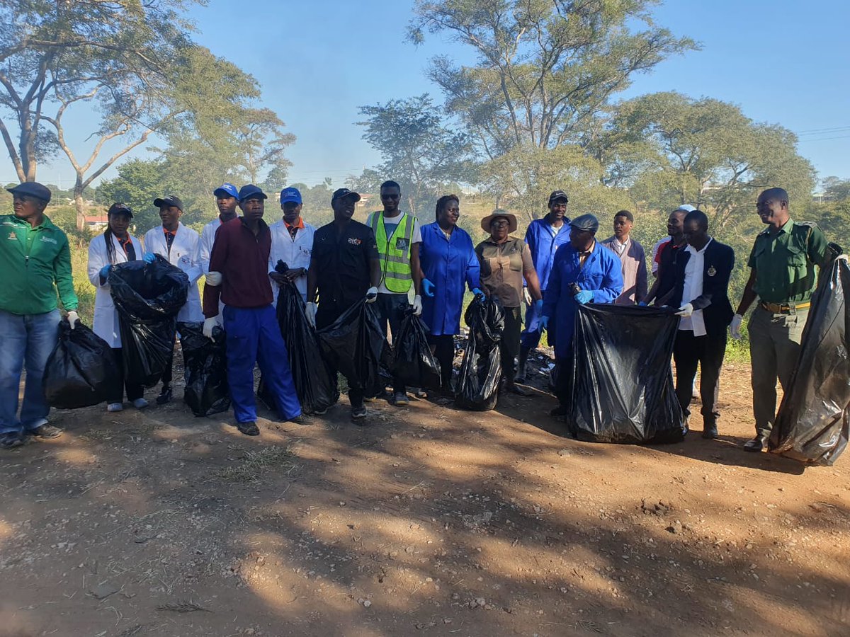 #ZGCMashonalandWest teamed up with various partners including Zimbabwe Human Rights Commission, ZPCS, Boxing and Wrestling Board, National Archives of Zimbabwe, Sports and Recreation Commission, Plant Quarantine, and Ministry of Defence and War Veterans for a successful cleanup.