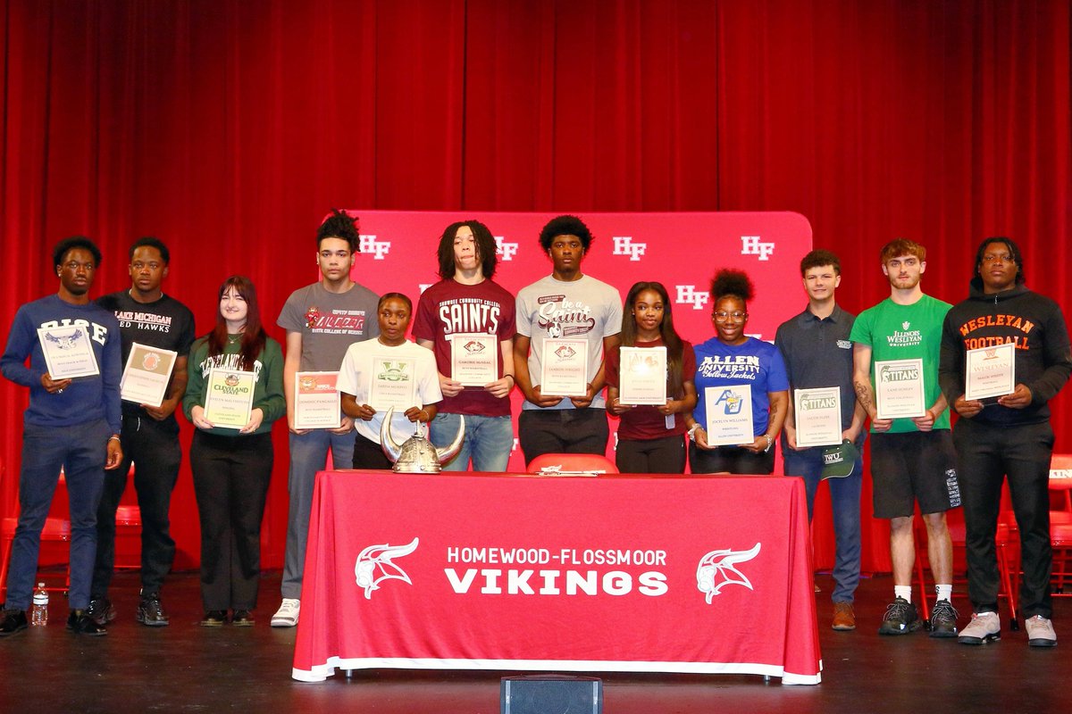 Congrats to these student-athletes, who signed their college commitments this week! We're sad to see our seniors go, but super excited about the new chapters ahead of them in collegiate sports. #GoVikings <a href="/HFHSAthletics/">Homewood-Flossmoor</a> 

Check them out in this thread! #WeAreHF
