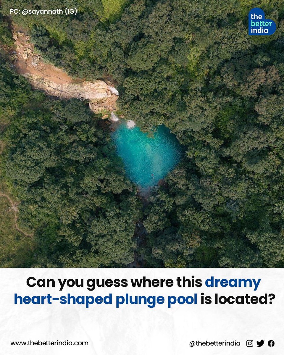 Hint: This natural treasure can be found in the wettest place in India.

PC : sayannath (IG)

#PlungePool #India #NorthEast #NaturalWonder #IncredibleIndia #Travel #travelgram
#HiddenGem

[Guess The Location, Heart-shaped pool, Eco-tourism, Travel India]