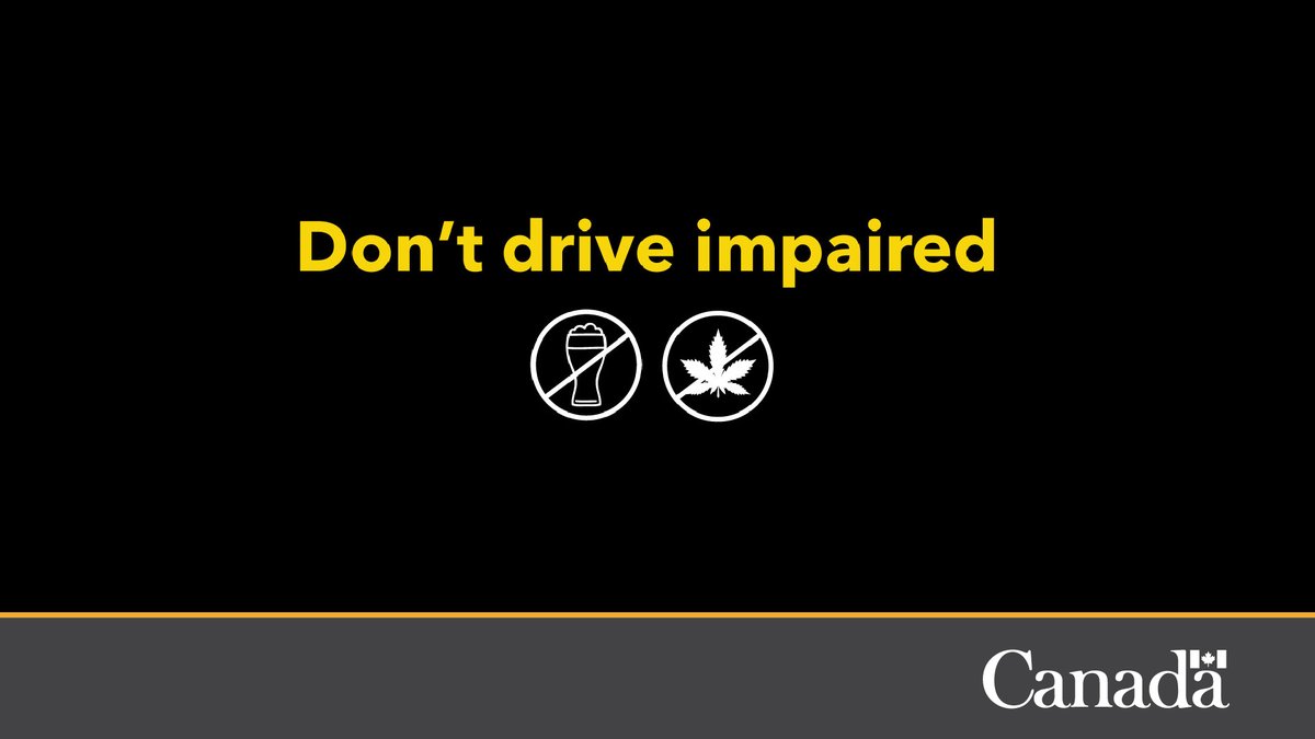 There’s no excuse for driving impaired. Plan a safe way home: •Have a designated driver •Call someone to pick you up •Take public transit, a rideshare service, or a taxi More: canada.ca/en/services/po…