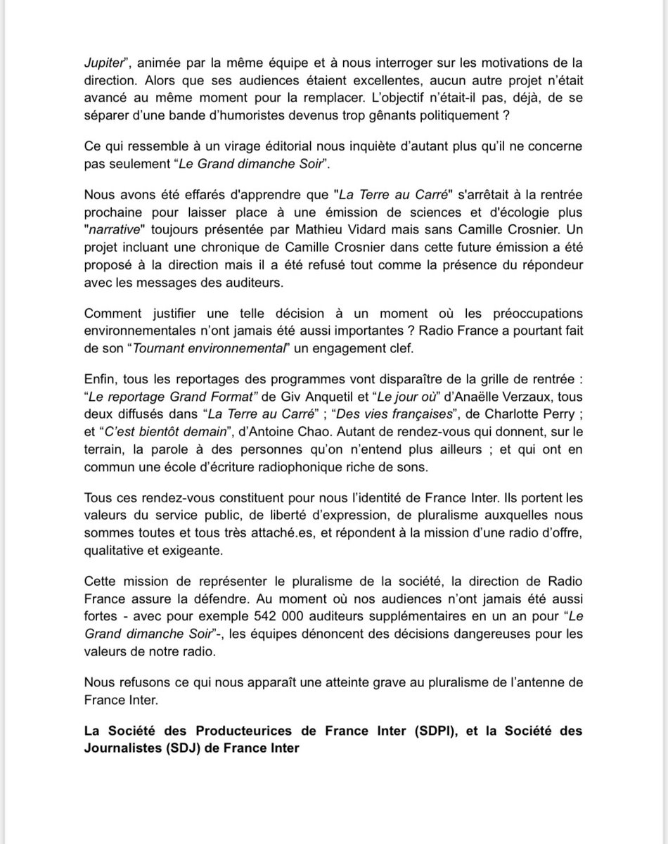 Nous, journalistes et producteurices de <a href="/franceinter/">France Inter</a>, demandons le maintien à l’antenne de <a href="/GMeurice/">GMeurice</a>, sans délai.