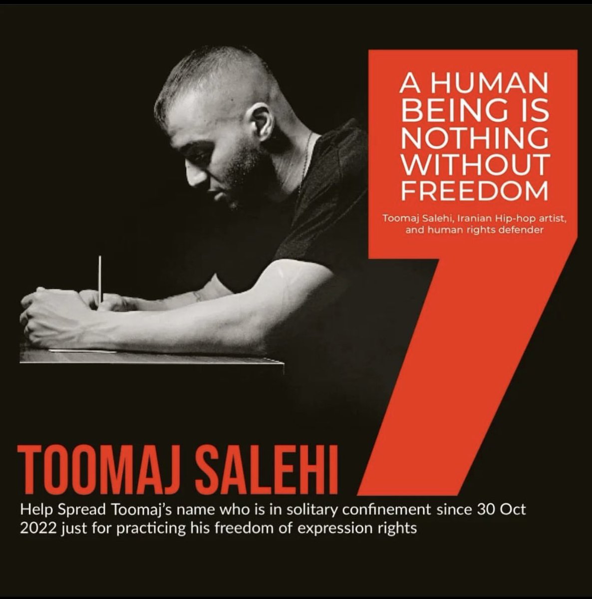 'A human being is nothing without freedom' -Toomaj salehi #Savetoomaj #FreeToomaj #ToomajSalehi #Toomaj #OpIran #IranRevolution