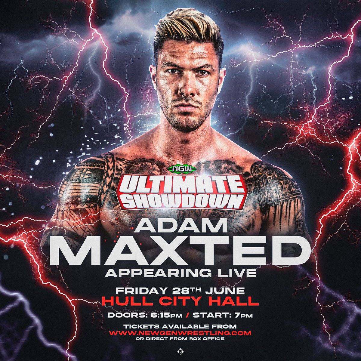 As a former NGW Champion, recent Love Island star, Adam Maxted was never beaten for his championship. He intends to put that right. Will he get his chance on Friday 28th June at Hull City Hall? Tickets: NewGenWrestling.com or direct from Hull City Hall Box Office