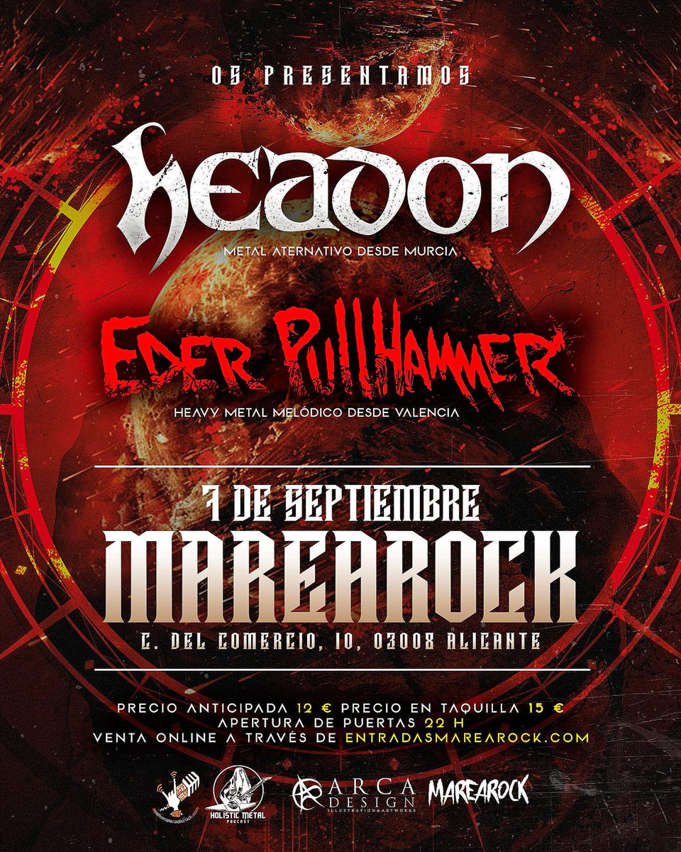 💥 ALICANTE HERE WE GO 💥

El próximo SÁBADO 7 de SEPTIEMBRE tenemos una cita en ALICANTE! 🔥

HEADON + EDER PULLHAMMER

Será una noche de puro heavy metal! 
No te lo puedes perder! 🤘🔥

🗓️ 7 SEPTIEMBRE 2024
📍 ALICANTE <a href="/salamarearock/">Sala Marearock</a>
⏰ 22:00
🎟️ EntradasMareaRock.com