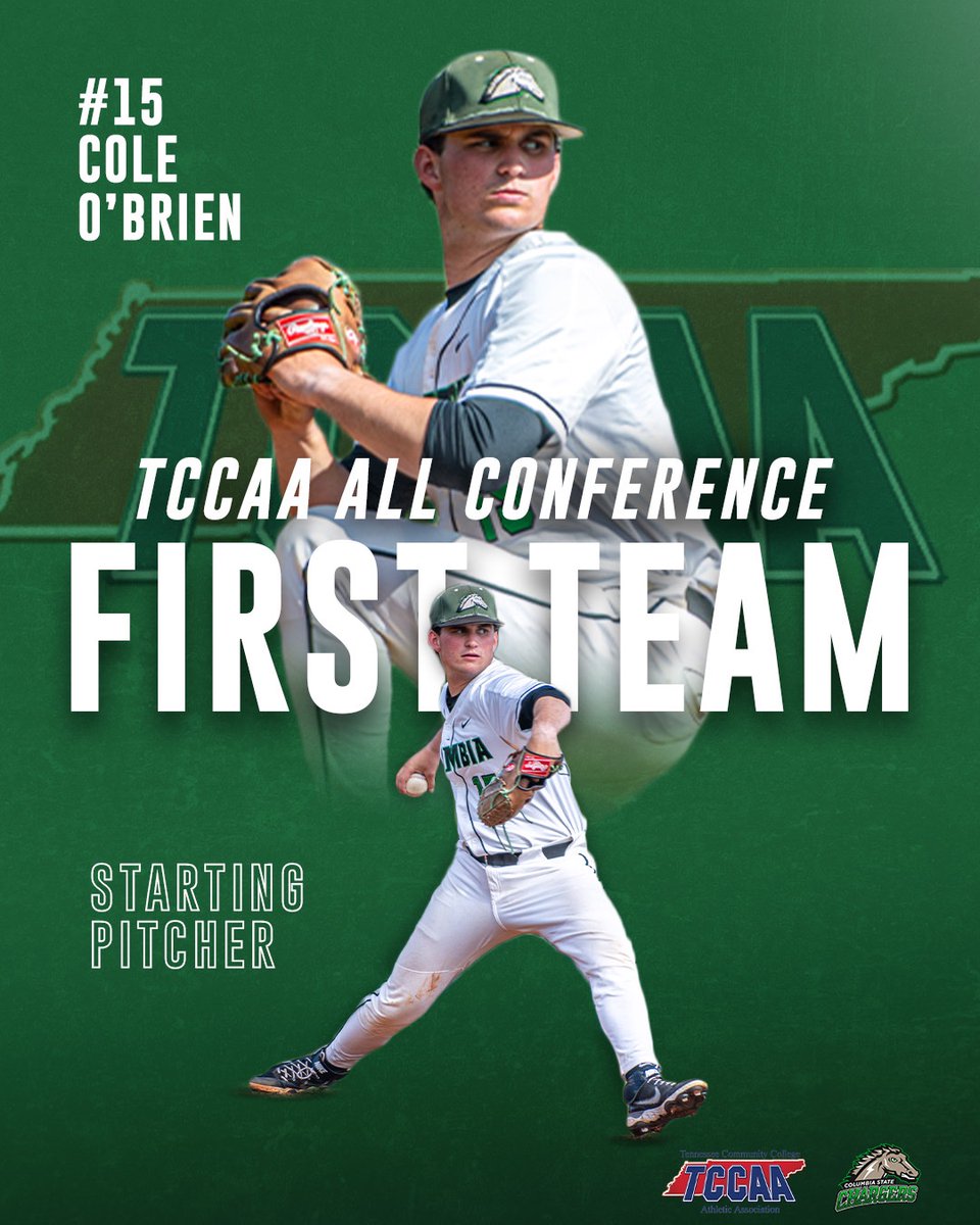 Huge congratulations to Charger Baseball's Braxton Baird and Cole O'Brien for earning TCCAA All-Conference First Team Honors! 🏅⚾️