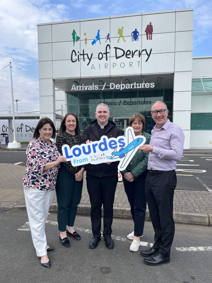 Fr. Stephen Gorman & Brenda Barrett @RaphoeDiocese were welcomed to CoDA today in preparation for their pilgrimage to #Lourdes with @joewalshtours.⛪ There are 5 places available on the Raphoe pilgrimage departing on Monday 27th May. ☎️Raphoe Diocese 📩 info@joewalshtours.co.uk