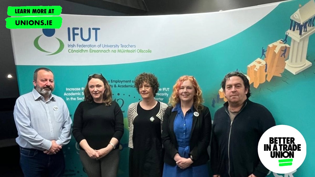 🎓🤝 Thank you to Ireland South European election candidate @SusanDoyleSD for joining us at the @ifut_MIC Branch during the @irishcongress #TradeUnionWeek to tackle the pressing issue of precarious employment in higher education. #BetterInATradeUnion #TradeUnionWeek