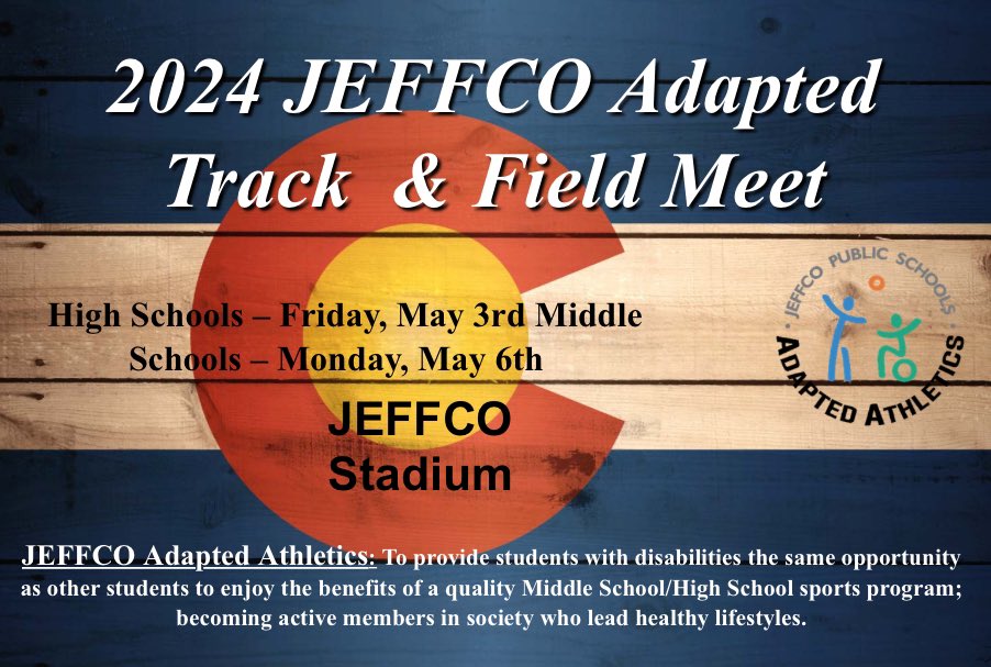 @JeffcoAthletics ADAPTED ATHLETICS — TRACK & FIELD DAY at Jeffco Stadium. 
Wonderful morning to have this event. #copreps @JeffcoTranscrip @JeffcoSchoolsCo @blwickoren @CHSAA