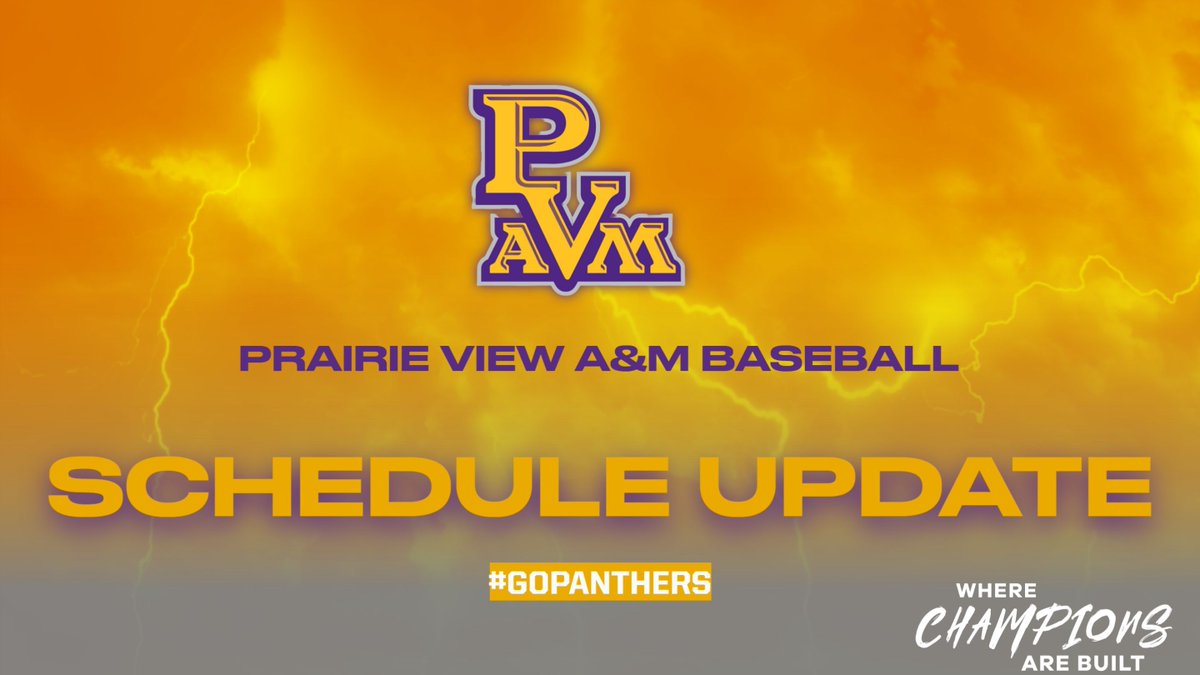 PVAMBSB: Today's baseball game vs. TSU at MacGregor Park has been canceled due to inclement weather The game will be scheduled for Sat., with the time TBD. Please check for updates on all of pvpanthers.com social media platforms and the website. #WhereChampionsAreBuilt