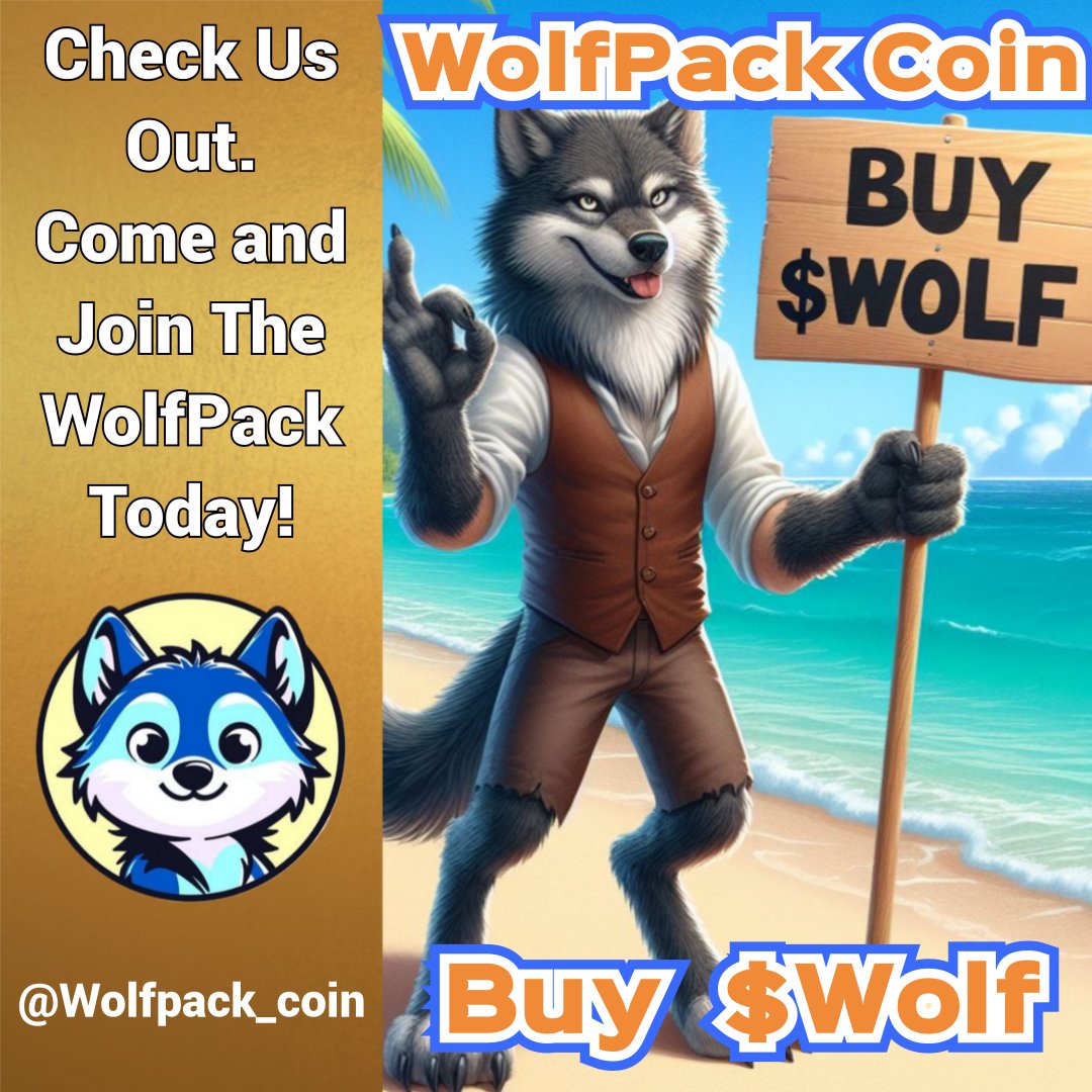 WolfPackCoin
#Wolfpack #wolf
#crypto #STC
#wolfpack_coin

👉 @Wolfpack_coin

☑️ CMC  Listed 
📝 Renounced Contract
🔥 LP Burned
💼 No Dev Wallets
🫂 Community Owned
👉 Taxes 0%

CA:
0x3a1069c675f870e0c426364f65037e9e3febdfa9

🌐 wolfpackcoin.net

🐺 Dont Miss Out on $WOLF