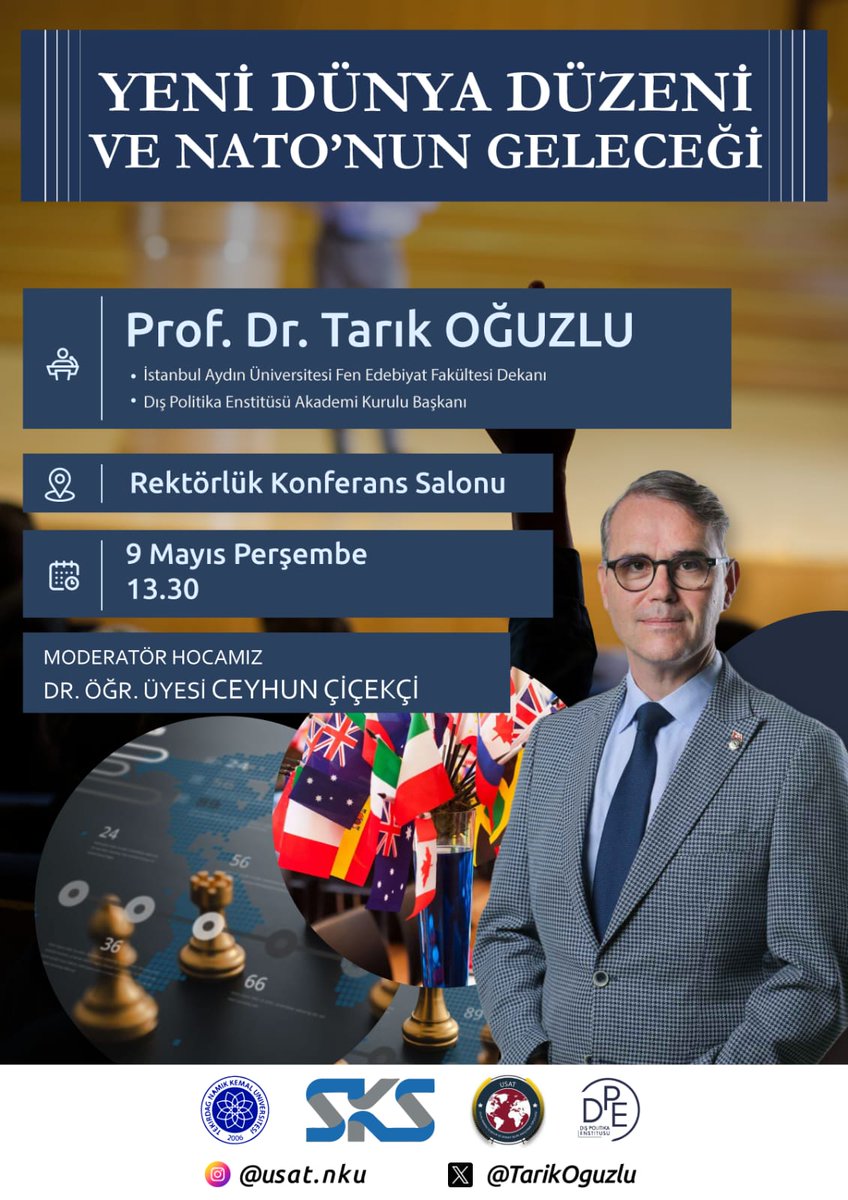 Akademik Danışmanı olduğum topluluğumuz, Prof. Dr. Tarık Oğuzlu Hocamızı ağırlıyor... İlgili herkesi bekliyoruz... @TarikOguzlu