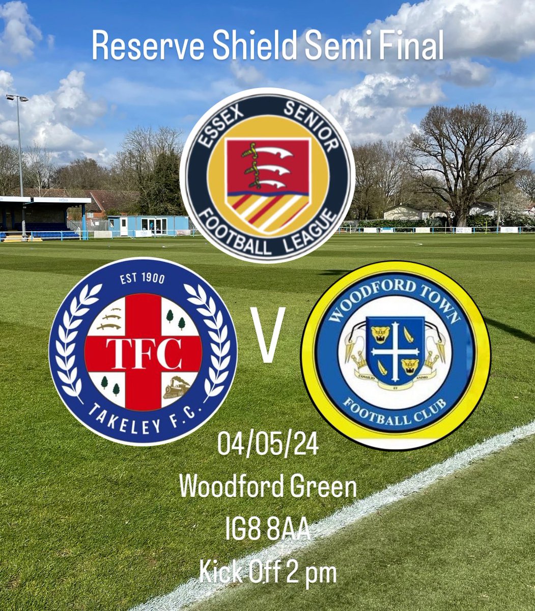 The First XI season may have finished but there is still at least one game left for the Reserves as we travel to @WoodfordtownFCR in the @EssexSenior League for the Reserve Shield Semi Final KO 2 pm