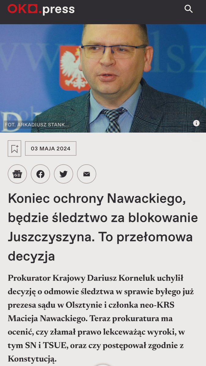 Bezprawie nie może się opłacać. oko.press/koniec-ochrony…