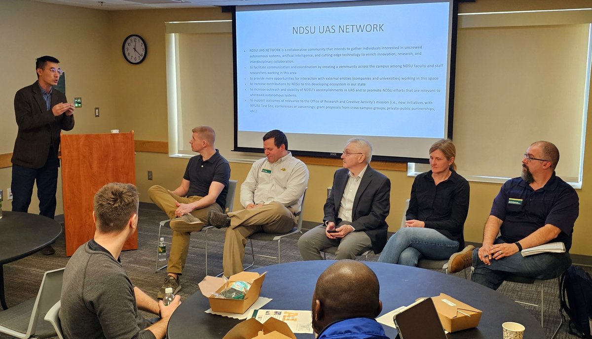 The <a href="/NDSU/">North Dakota State University</a> UAS Network held a panel discussion this week to explore collaborative #UAS and #AI research ideas. The Network is an NDSU RCA initiative led by UAS fellow Rex Sun.

docs.google.com/forms/d/e/1FAI…