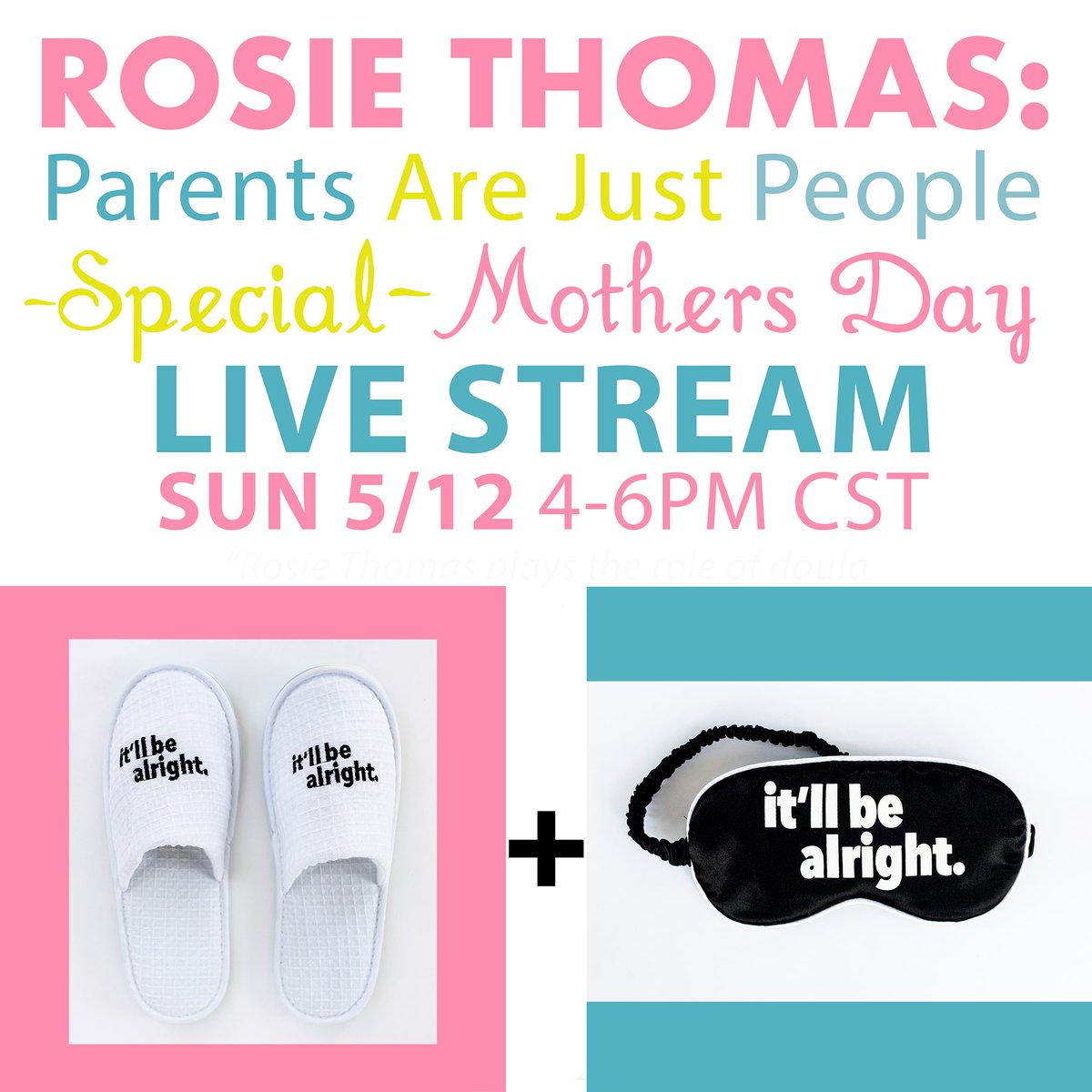 Can’t make it to Nashville for the special #motherday show? Well now you can attend from the comfort of your couch, bed, porch, bathtub, or car in the driveway with a ticket to the Live Stream! 
#motherdaygift bundles this #bandcampfriday 

rosiethomas.bandcamp.com/merch