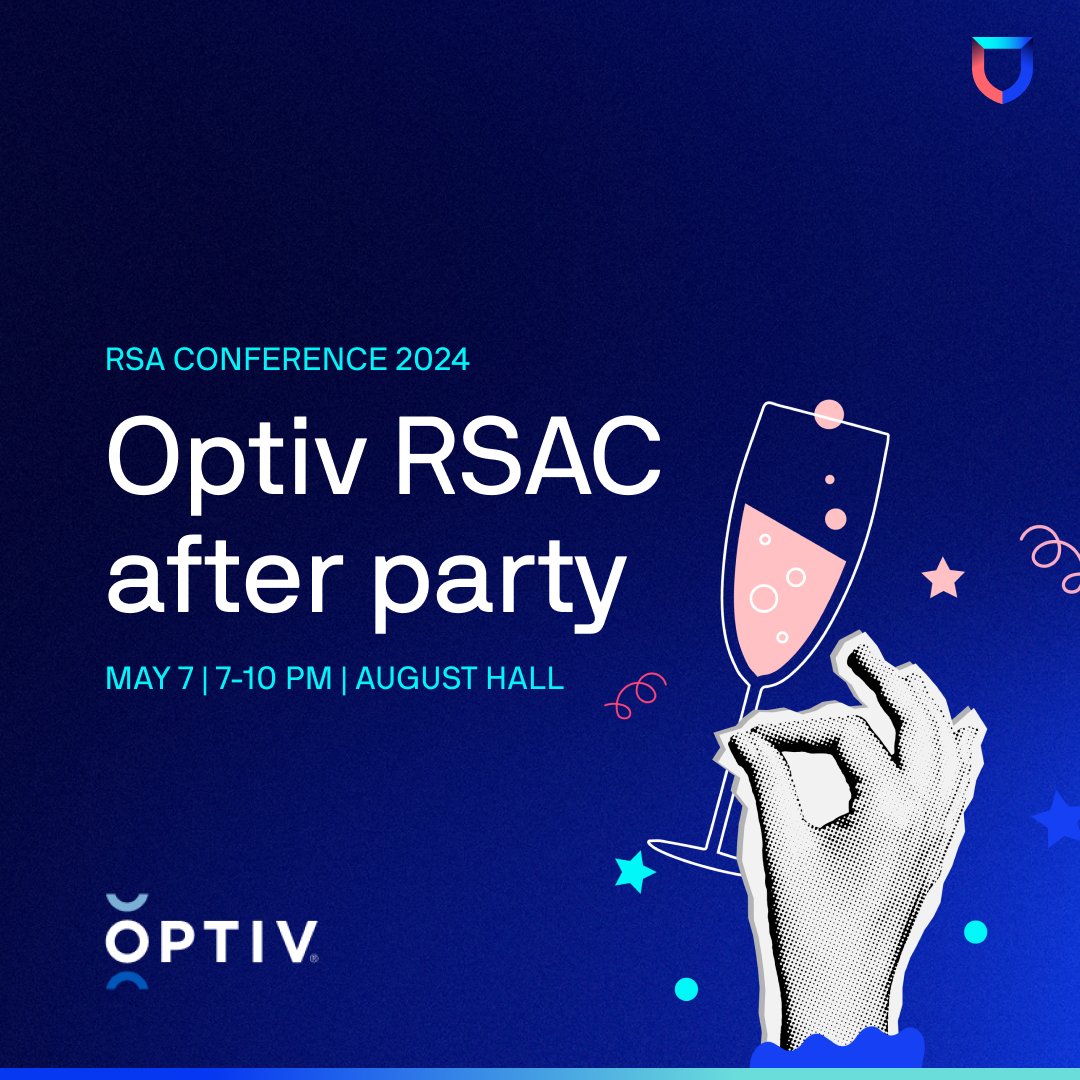 Come unwind after #RSAC with us and @optiv 🎊 Get your wristband for the party by stopping by the #Optiv booth S-0648. Details: okt.to/Wbg085 @rsaconference #RSAC2024