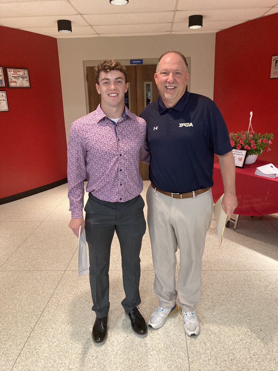 Congrats to Newton Senior Cody Klein for being awarded one of our IFCA scholarships today. This was sponsored by @AdrenalineFund2 and the @IFBCA