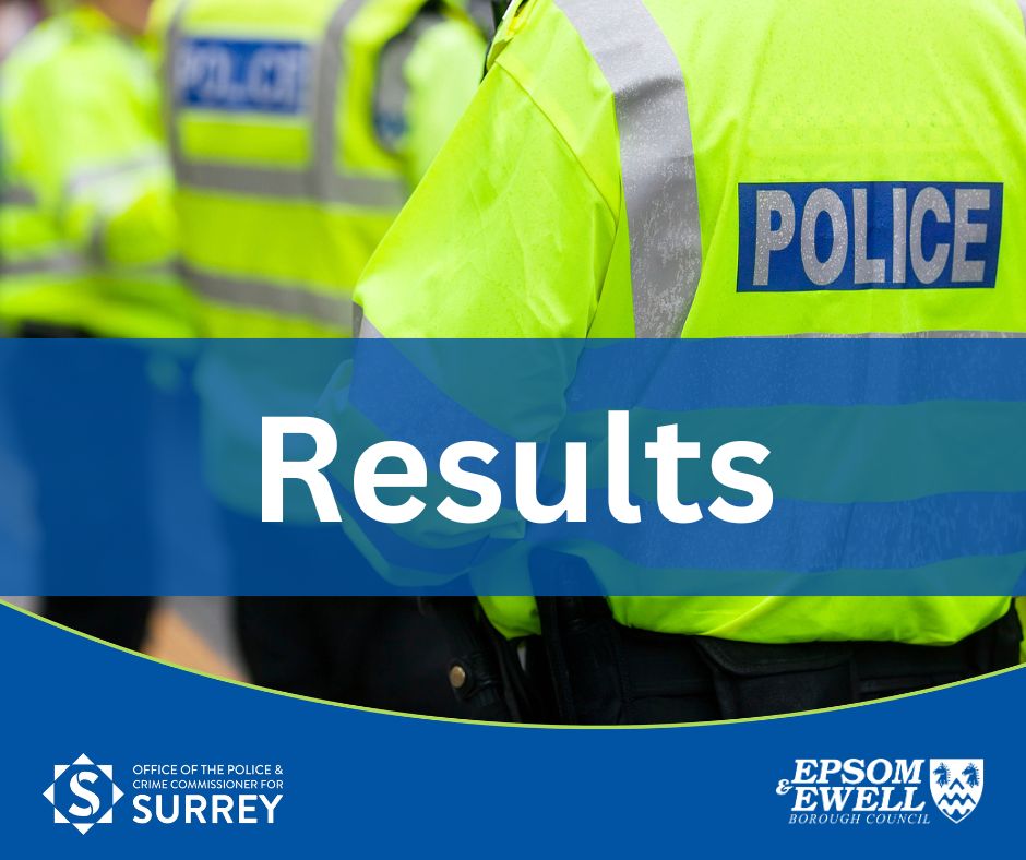 All the results for the Police and Crime Commissioner are now in from across the county, and Lisa Townsend has been re-elected as Surrey’s Police and Crime Commissioner Surrey. The local Epsom & Ewell result can be found here - orlo.uk/EB1Bk