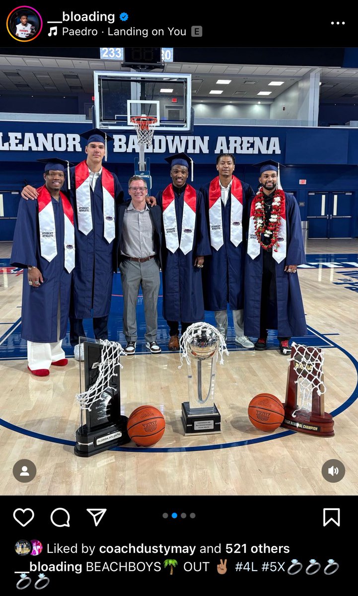 Dusty May down in Boca Raton for graduation at Florida Atlantic with many of his former players (and one future Michigan player).