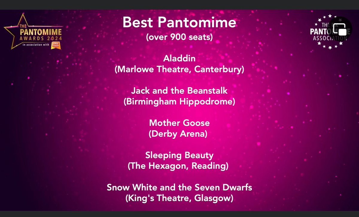 Congratulations CLIENT @AndrewExeter for being part of the team that created Snow White And The Seven Dwarfs @XRoadsPantos Glasgow Kings Theatre @KingsTheatre nominated for Best Pantomime 900+ seats by the Great British Panto Awards
#lightingdesigner