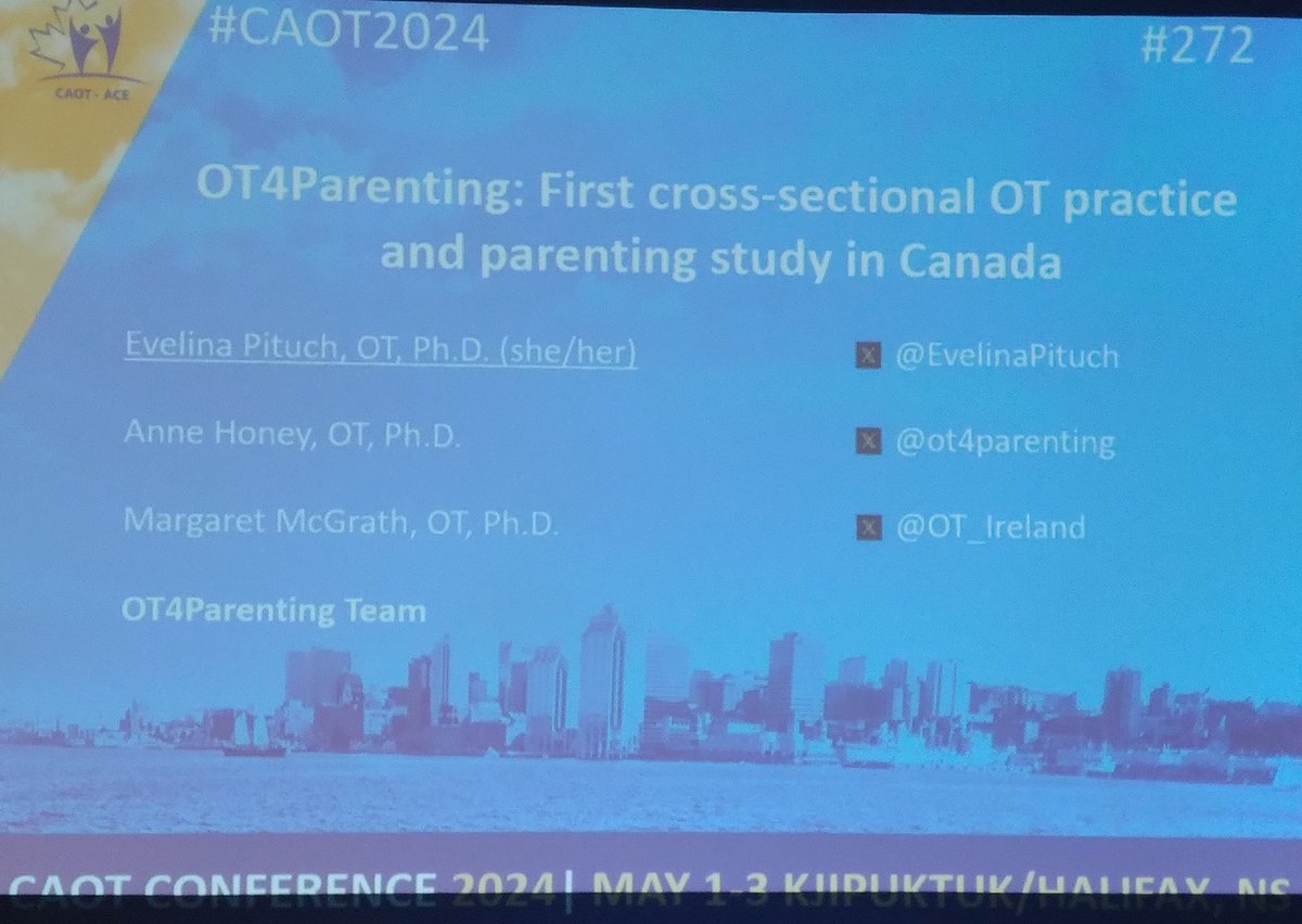 Evelina Pituch (@evelinapituch) on Twitter photo Wonderful feeling to be presenting first <a href="/ot4parenting/">OT4parenting</a> data at the #CAOT2024 to a bright crowd of #OTs interested in better supporting #parenting occupations in #OccupationalTherapy. Thank you for the support and exchanges, stay tuned for our publication! #OT365 Wonderful feeling to be presenting first <a href="/ot4parenting/">OT4parenting</a> data at the #CAOT2024 to a bright crowd of #OTs interested in better supporting #parenting occupations in #OccupationalTherapy. Thank you for the support and exchanges, stay tuned for our publication! #OT365