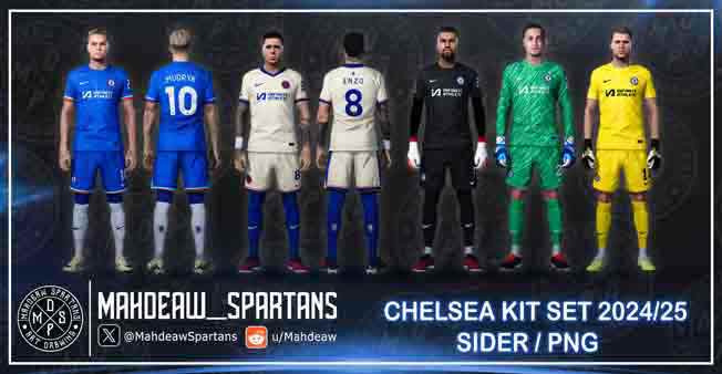 PES 2021 Chelsea Kit Set 2024/25 (Leaked) by mahdeaw_spartans
pes-files.ru/pes_2021_chels…

Chelsea 2024-25 kits for #PES2021

#eFootball2024 #eFootball2022 #eFootball2023 #PES2021 #eFootball #eFootbalPES2021 #PES2022 #PC #PS4 #PS5 #pesfiles #PES