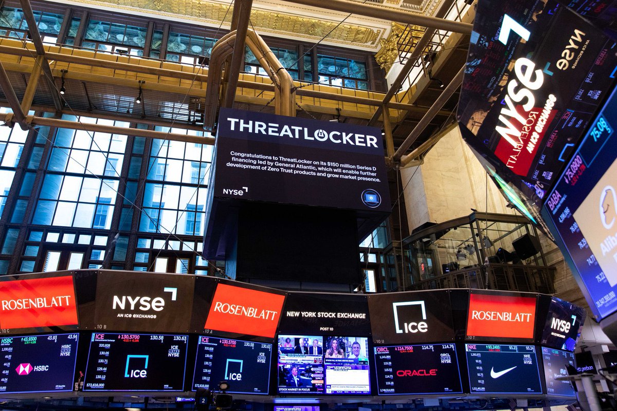 We are thrilled to share that the @NYSE trading floor joined us in celebrating our latest achievement of securing a whopping $115 million in Series D funding, led by @generalatlantic, @stepstonegroup, and @DEShawGroup. It's a remarkable milestone for our team, and ThreatLocker