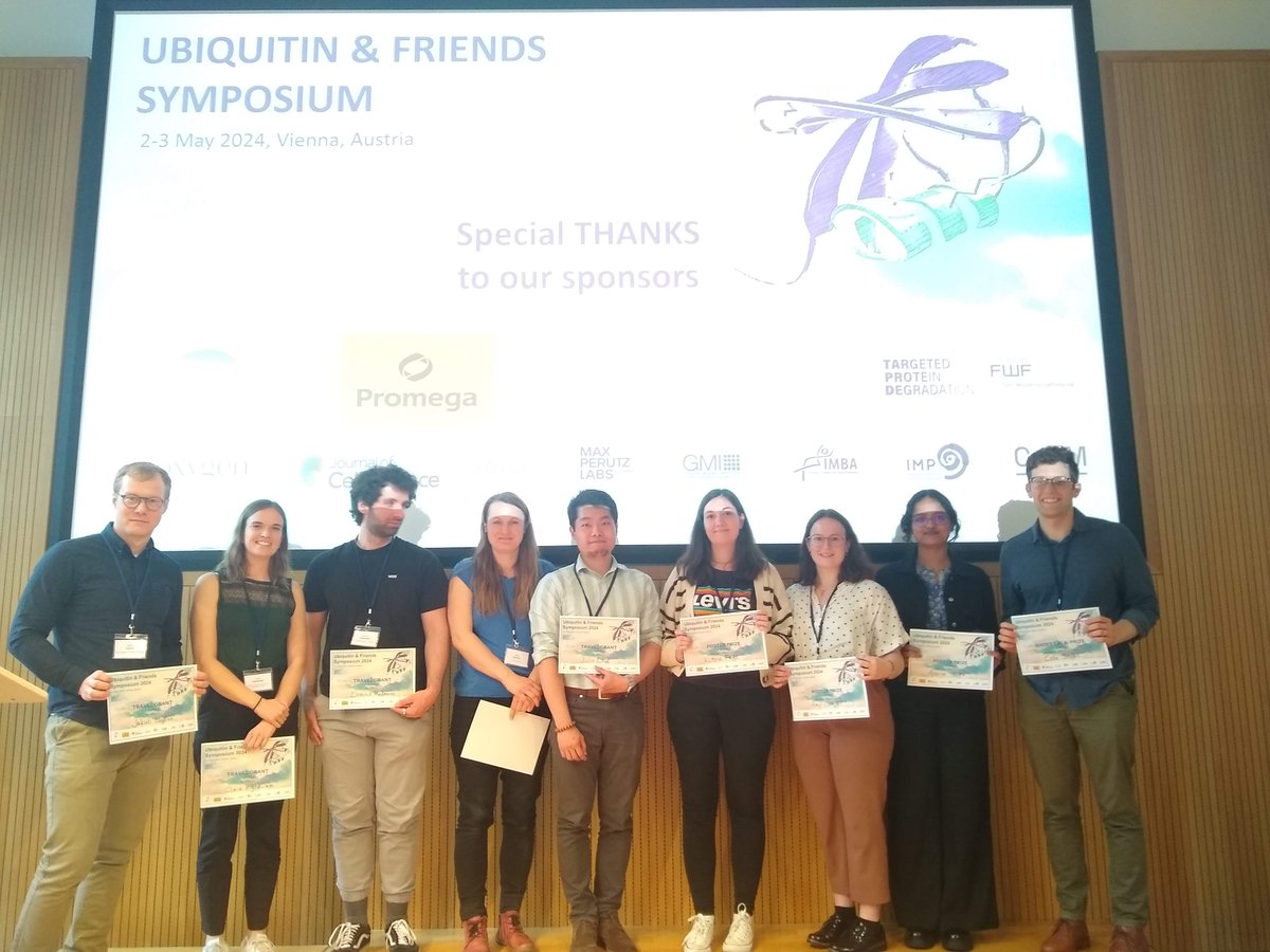 We had 5 Travel Grants, 3 Poster Prizes & a Best Short Prize to award: see all the AWARDEES in the thread👇Big thanks to generous support from our #ubfriends2024 sponsors @MaxPerutzLabs @IMPvienna @IMBA_Vienna @gmivienna @CeMM_News @ProxygenTx @PromegaGmbH @J_Cell_Sci @UbiQbio