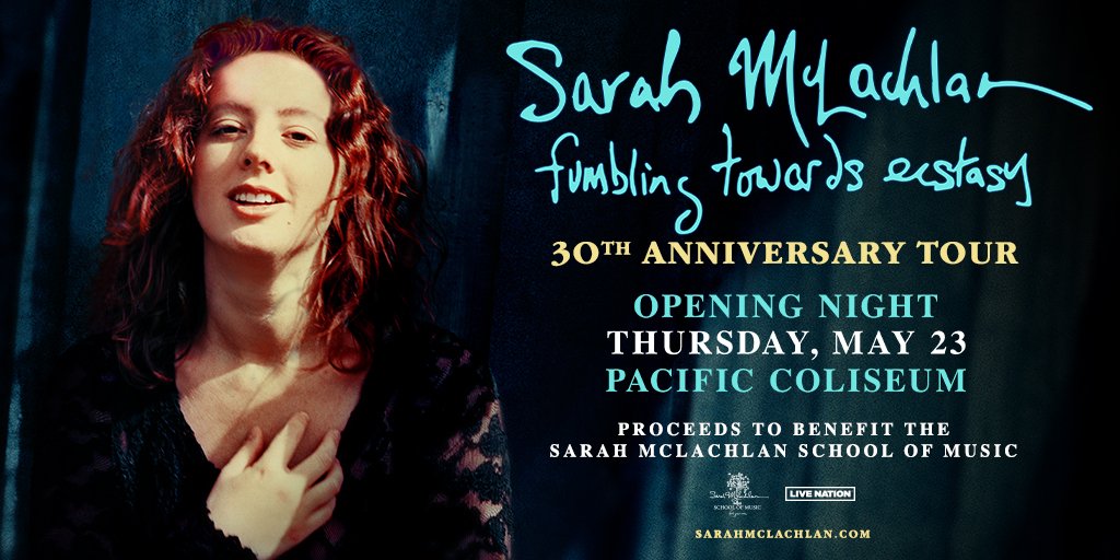 Due to overwhelming demand, a final block of tickets have been opened up for the Opening Night of @SarahMcLachlan’s Fumbling Towards Ecstasy 30th Anniversary Tour! Don’t miss Sarah performing the album LIVE, front to back, along with all her hits: bit.ly/3IyWGrs