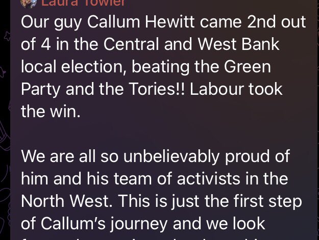 Labour won Halton’s Central & Westbank ward by a landslide, but the candidate in 2nd place rep’d Patriotic Alternative. The ward only had a 13% voter turnout.