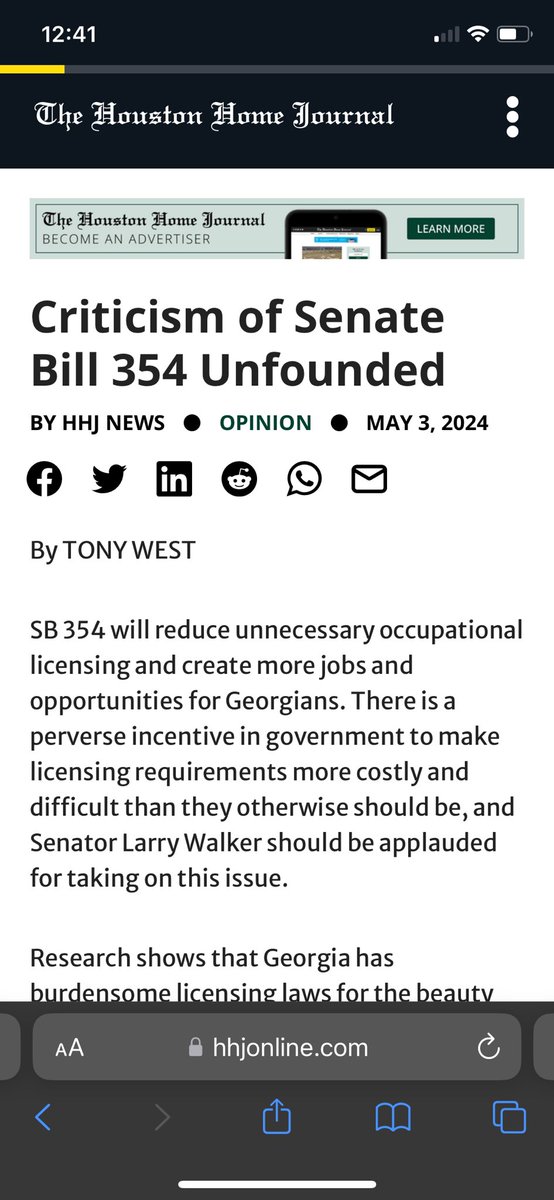 If you’re so fortunate, you may not have come across ridiculous attacks on @GASenateGOP priority legislation SB354. But if you have, this Op-Ed is for you. #gapol hhjonline.com/criticism-of-s…