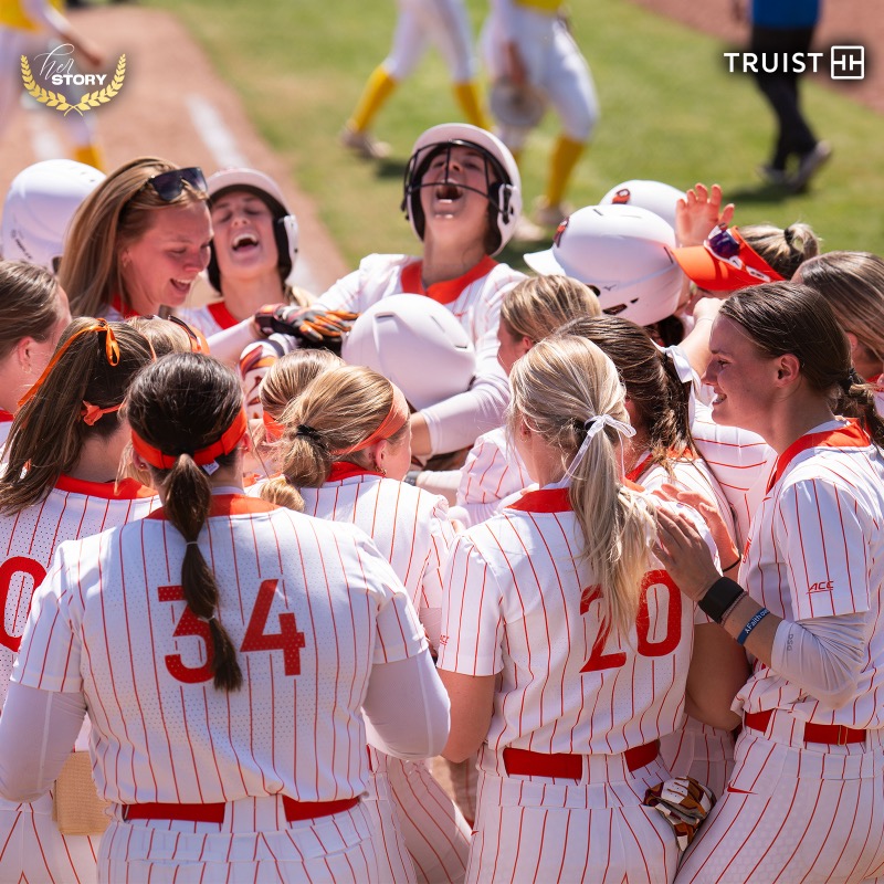 𝗨𝗻𝗱𝗲𝗳𝗲𝗮𝘁𝗲𝗱 𝗮𝘁 𝗵𝗼𝗺𝗲 🥎 Coach D’Amour’s winning formula, dedicated fans and @HokiesSoftball's special camaraderie powered a 17-0 home streak. Read how this team is #WritingHERstory, in partnership with @TruistNews: vthoki.es/FpzVt