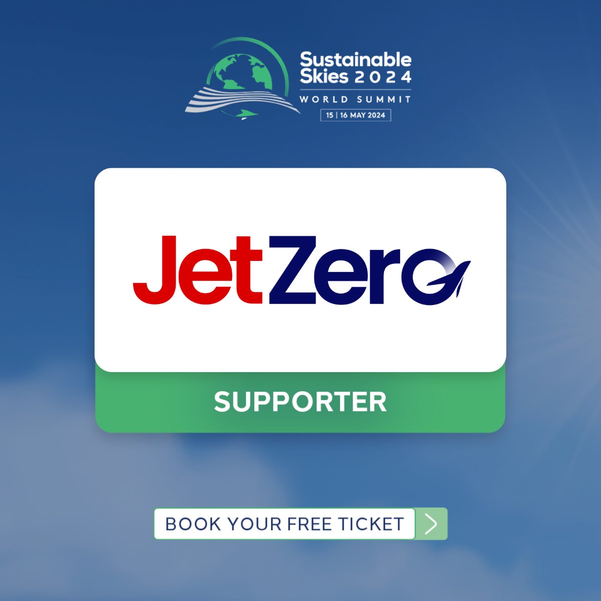 Sustainable Skies World Summit is proud to host the Jet Zero Council Working Group (SAF & ZEF) and have them as a supporter for our event which is taking place on the 15th and 16th of May 2024.

To book your pass, please visit: tinyurl.com/2fu3rkdx

#JetZero #SSWS24 #NetZero