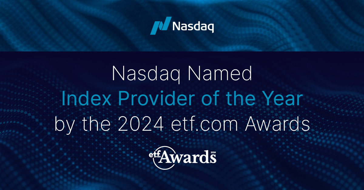 👏 We're excited to announce that @Nasdaq has been awarded 'Index Provider of the Year' by @etfcom's #etfcomAwards2024, which reflects our relentless pursuit of innovation, performance, and exceptional support to investors. Congratulations to the entire team! 🎊 ➡ Learn more…