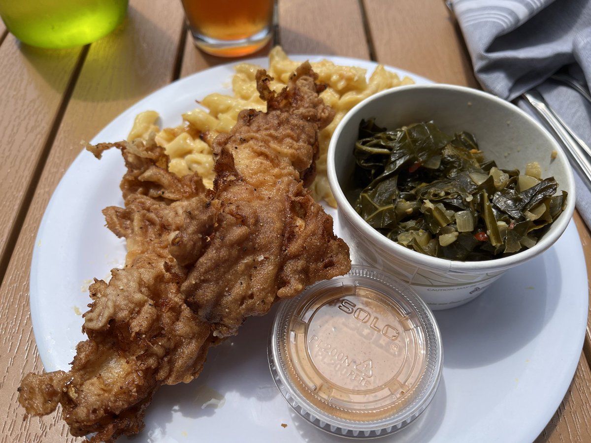 Hey @DowntownRaleigh don’t sleep on the catfish @tableraleigh. May be the best in the city… #southernfood #collardgreens #patiodining #downtown #raleigh