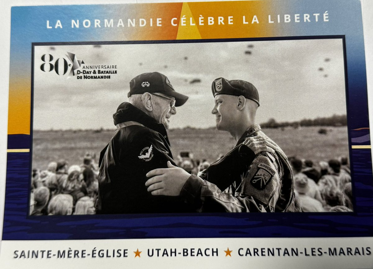 When your brigade patch is on a postcard for the 80th Anniversary of D-Day. #firstinsupport #deedsnotwords #knightspride #normandy #dday80 
@21stTSC @21stTSCCG