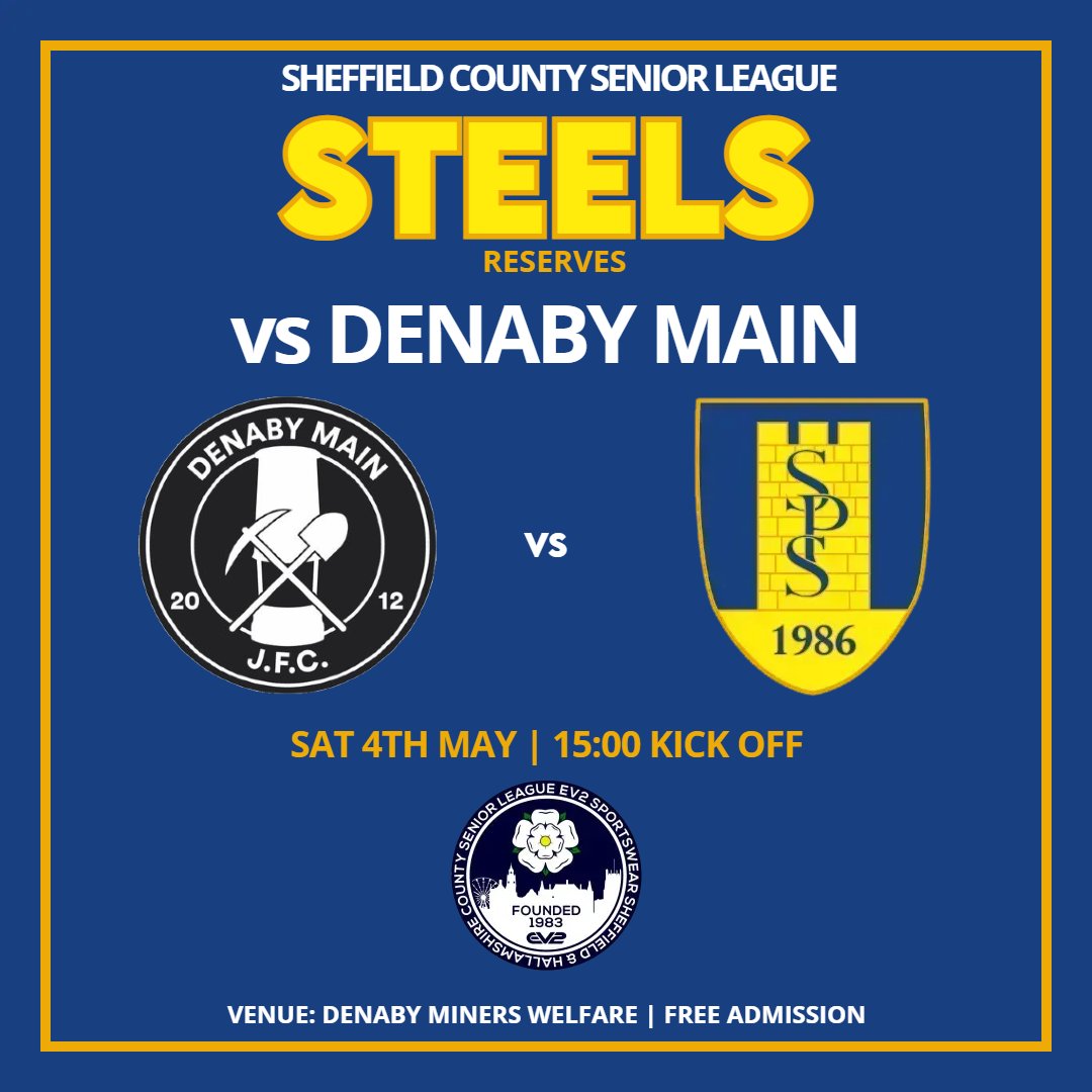 𝙍𝙀𝙎𝙀𝙍𝙑𝙀𝙎 𝙈𝘼𝙏𝘾𝙃 The Reserves are in action tomorrow as they make the trip to Denaby Main! If you're missing the first team after their season ended, go to Denaby and support our lads!