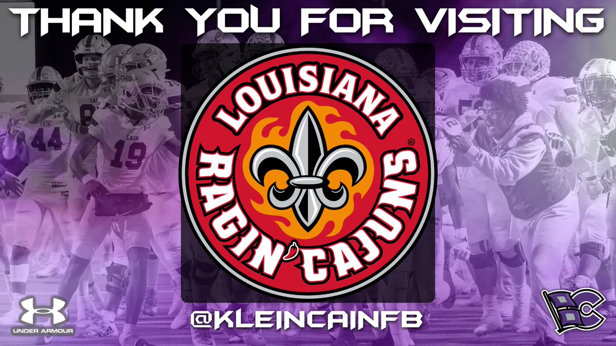 Thank you to @RaginCajunsFB for stopping by to check out @KLEINCAINFB #RECRUITTHEREIGN #STORMSURGE24 #REIGNCAIN