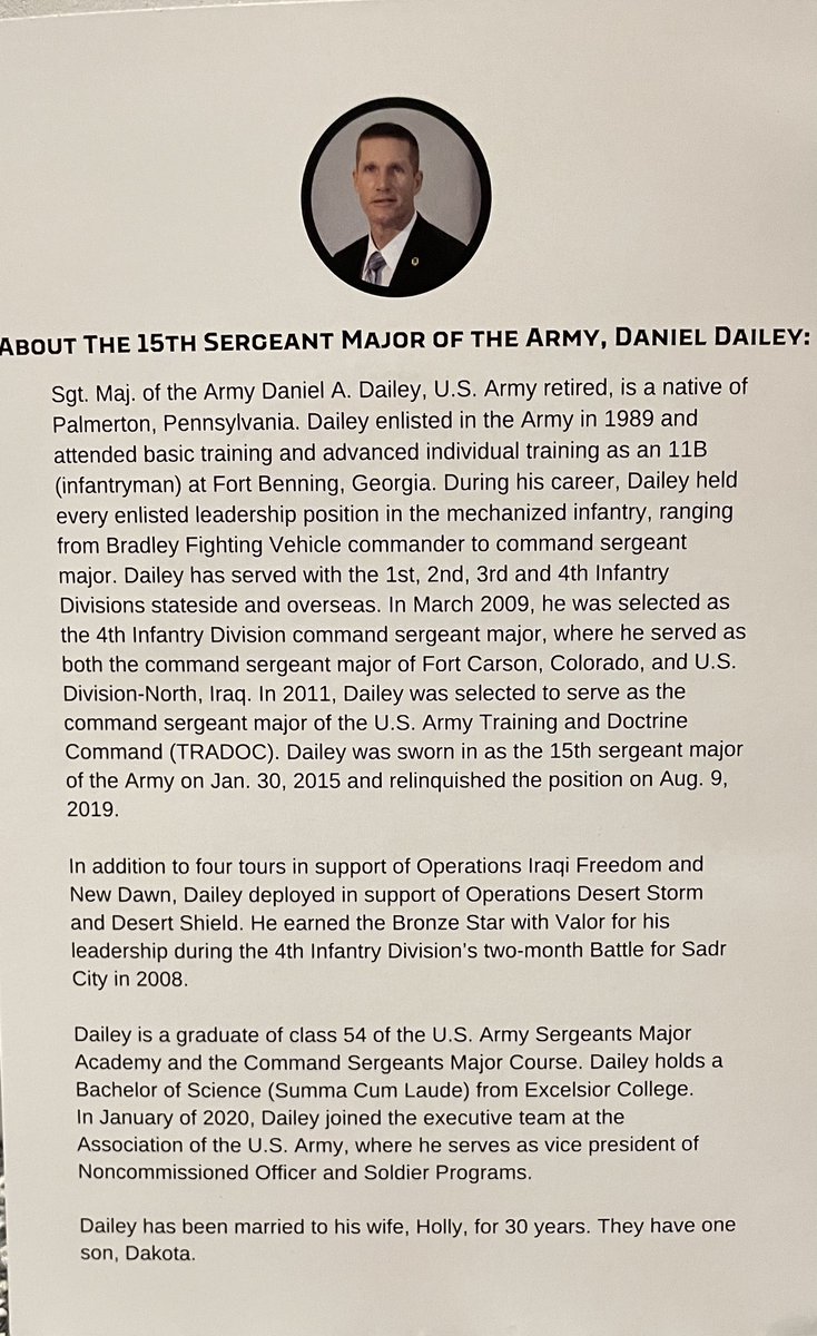 We have the prestigious honor of welcoming 15th Sergeant Major of the Army, Daniel Dailey, for our Leadership Summit on the Hill! @IHSchools #IHPromise