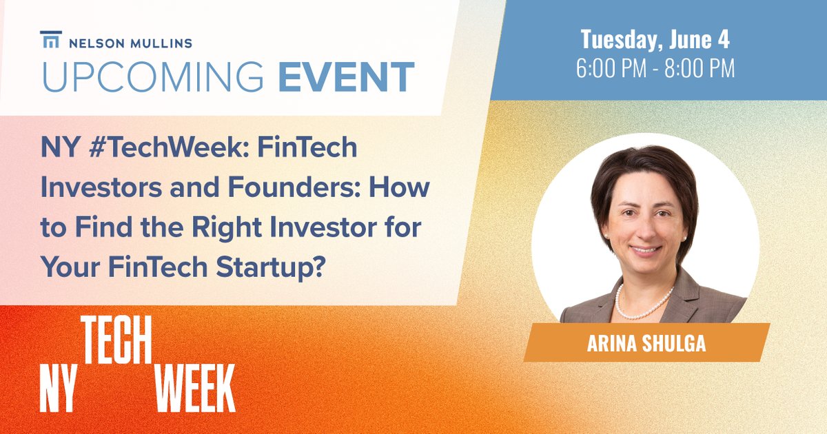 Fintech startups & investors are invited to join partner Arina Shulga at this year’s NY @a16z @Techweek_ for “FinTech Investors and Founders: How to Find the Right Investor for Your FinTech Startup?” Spaces are limited, request to join: lu.ma/1ky2ev9u #NYTechWeek