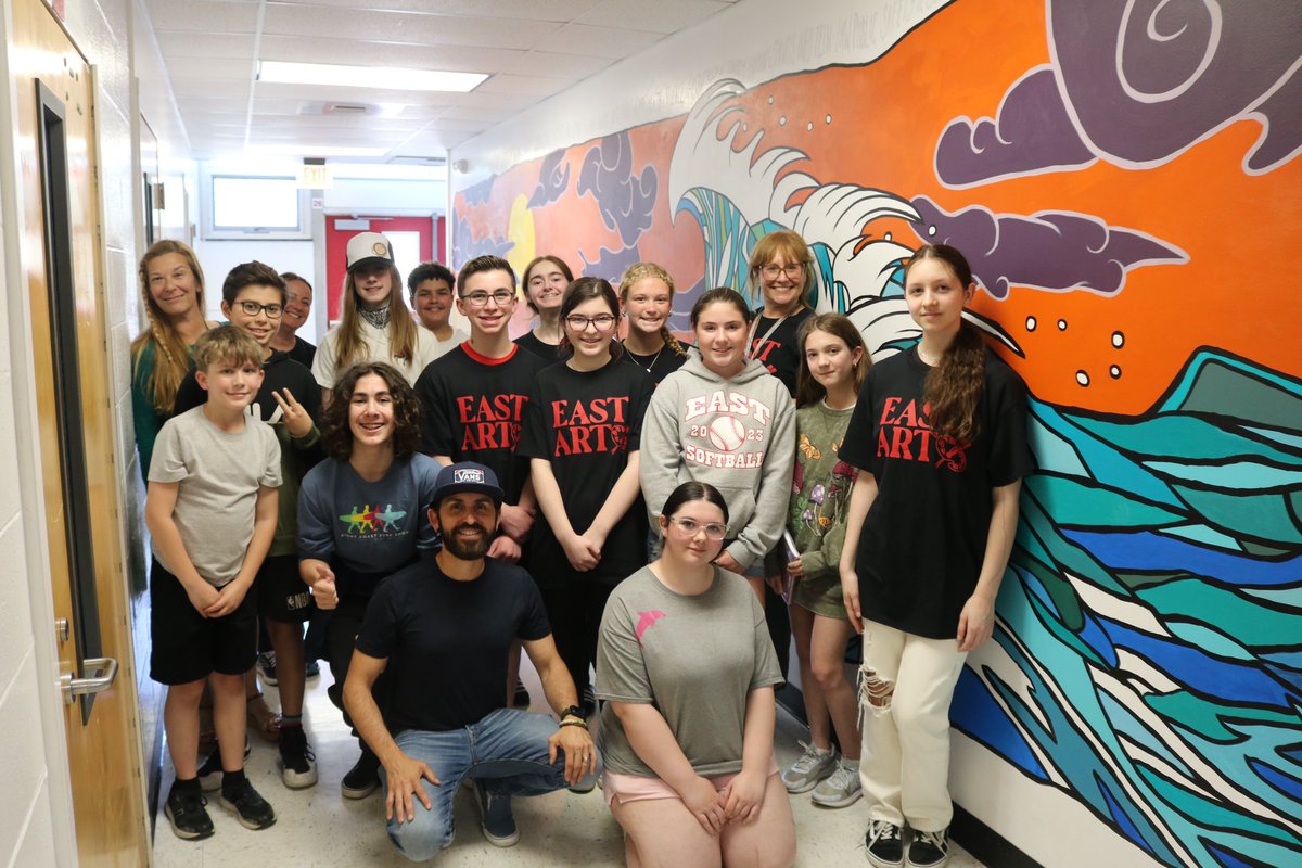 What an absolute joy, honor and pleasure it was to work with the 8th graders and staff at Toms River Intermediate East for the past few months. I just completed my artist residency at the school and we had our unveiling ceremony yesterday. I was so happy to have my family there…