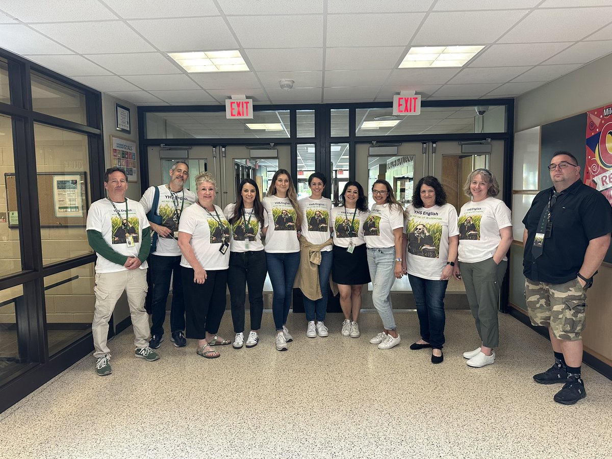 Congrats to our YHS English Department for winning our T-Shirt Design Contest. A student vote was held this week. Great choices created by all our departments. Thank you YHS Sunshine Committee for organizing the event. 🌽 #LITerature @VGarretteYHS @CCriscioneYHS @GOLLISZJOHN
