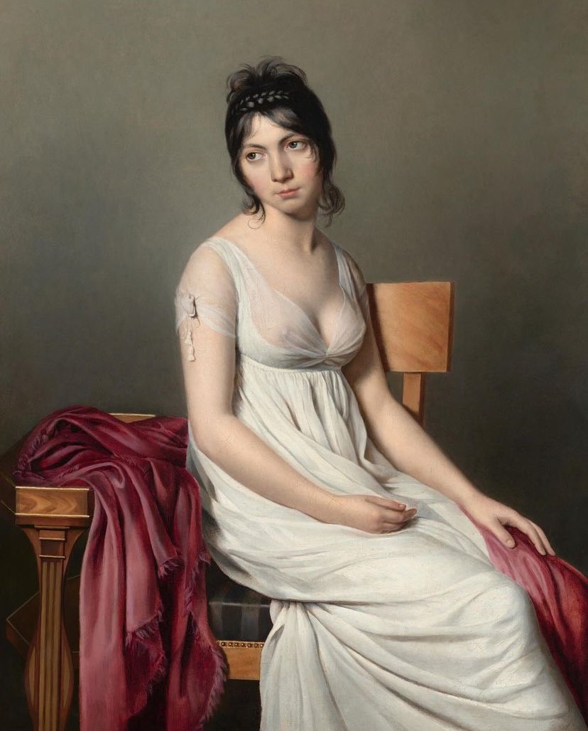 If you can’t tell I’m in love with this detail from the painting; Portrait of a Young Woman in White, circa 1798. Circle of Jacques-Louis David. Oil on canvas