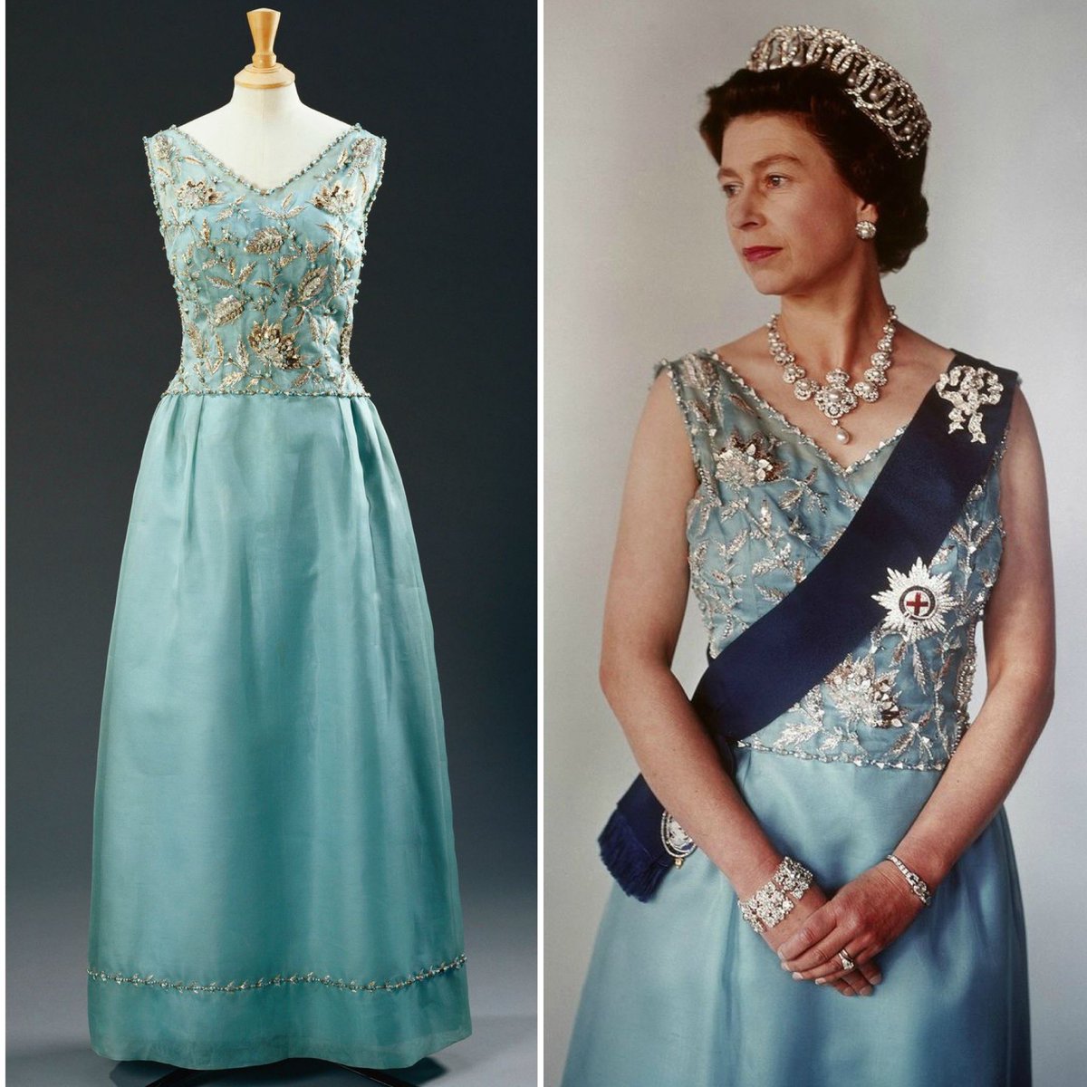 Hardy Amies’s autobiography Still Here is a fascinating account of a life in fashion that began with his mother’s work for an Edwardian couturier & culminated in his designs for the Queen. Whilst known for his tailoring, this 1965 gown showcases his more dramatic ensembles @RCT