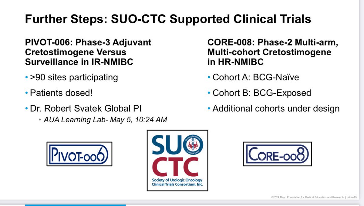 Good day for #bladdercancer BOND-3 results presented by @MarkTysonMD showing 75.2% CR at anytime for pts with BCG unresponsive disease. Over half of non responders converted to CR with repeat dosing. 96.7% PFS@12 mos. More trials to come through @UroOnc  @UrogerliMD @cgoncology