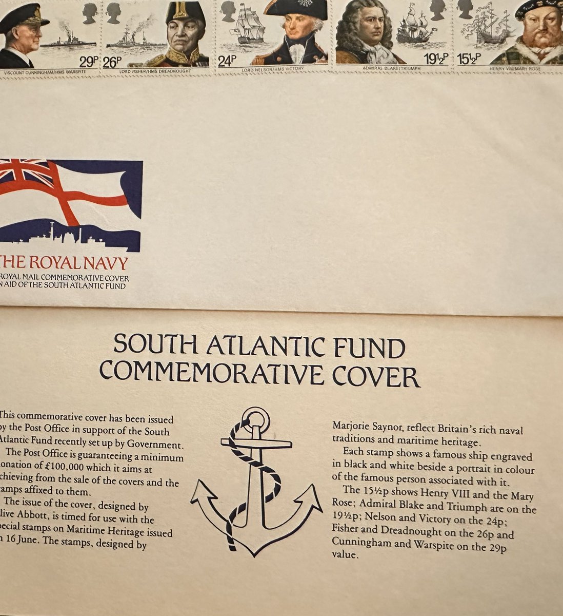 Royal Mail first day cover for South Atlantic fund - not seen this for years just in with other paperwork