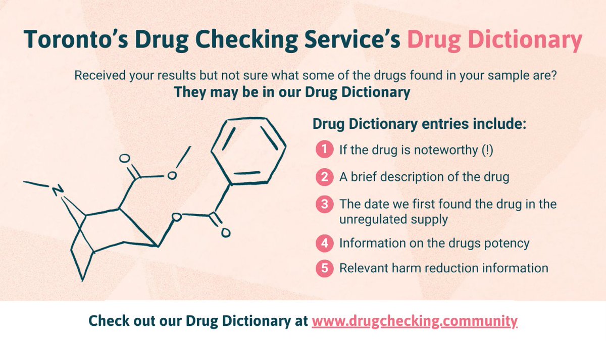 Want more information on drugs found in your sample? Check out our Drug Dictionary using the link below or in bio #DrugcheckingTO